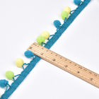 Modificado para requisitos particulares coloree la anchura Pom Pom Tassel Trim For Clothes del 1.2cm