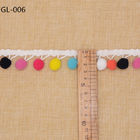GL008 empaqueta la cinta colorida de los 3cm Pom Pom Trim